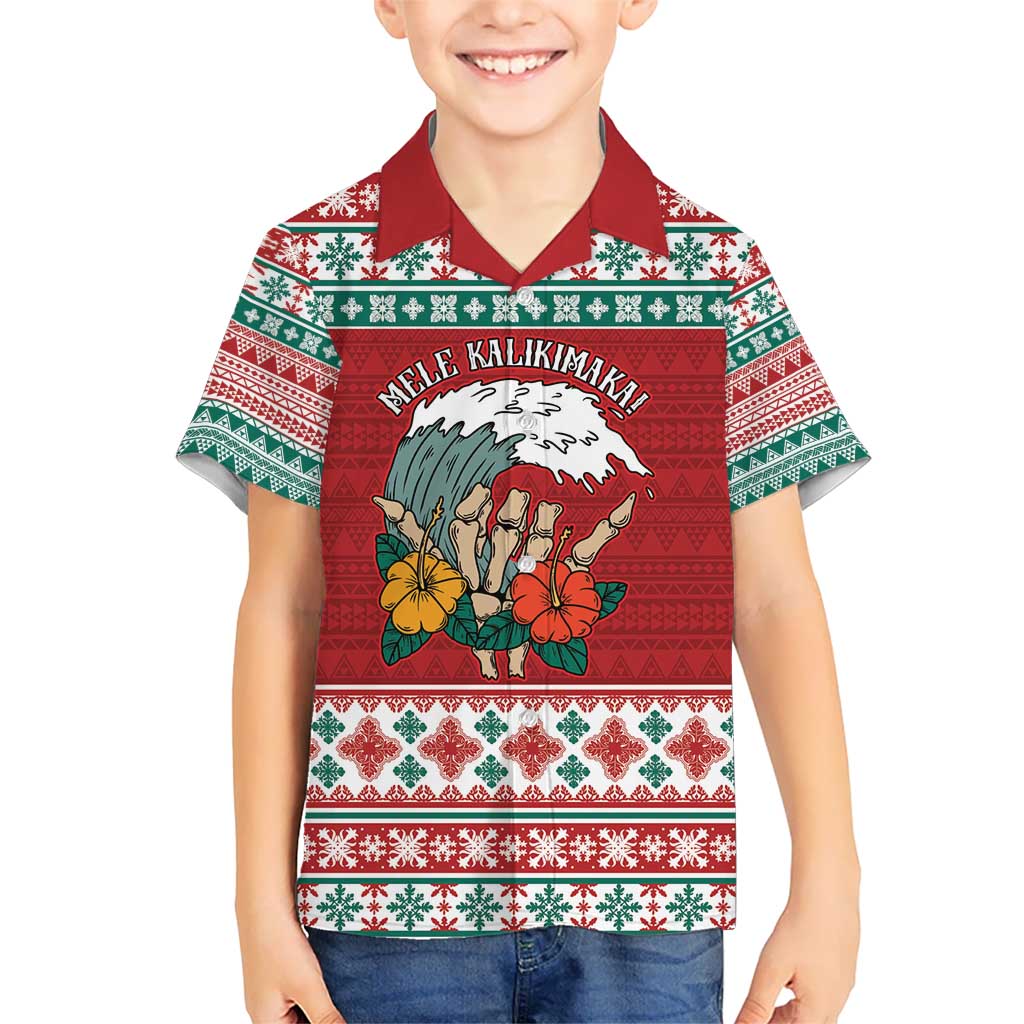 Shaka Sign Skull Mele Kalikimaka Personalized Hawaiian Shirt Hawaiian Quilt Pattern LT9 - Polynesian Pride