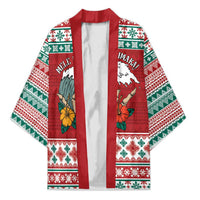Shaka Sign Skull Mele Kalikimaka Personalized Kimono Hawaiian Quilt Pattern LT9 Unisex Red - Polynesian Pride