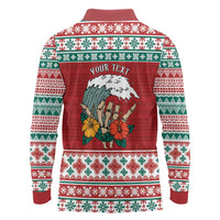 Shaka Sign Skull Mele Kalikimaka Personalized Long Sleeve Polo Shirt Hawaiian Quilt Pattern LT9 - Polynesian Pride