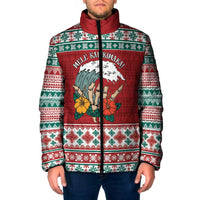 Shaka Sign Skull Mele Kalikimaka Personalized Padded Jacket Hawaiian Quilt Pattern LT9 Men Red - Polynesian Pride