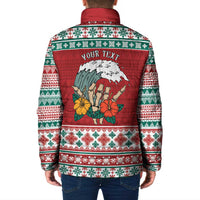 Shaka Sign Skull Mele Kalikimaka Personalized Padded Jacket Hawaiian Quilt Pattern LT9 - Polynesian Pride