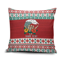 Shaka Sign Skull Mele Kalikimaka Personalized Pillow Cover Hawaiian Quilt Pattern LT9 Red - Polynesian Pride