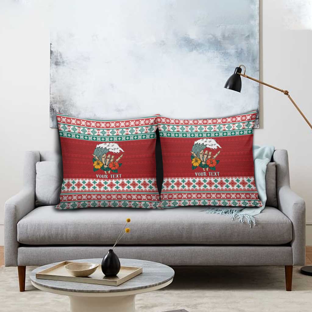 Shaka Sign Skull Mele Kalikimaka Personalized Pillow Cover Hawaiian Quilt Pattern LT9 - Polynesian Pride