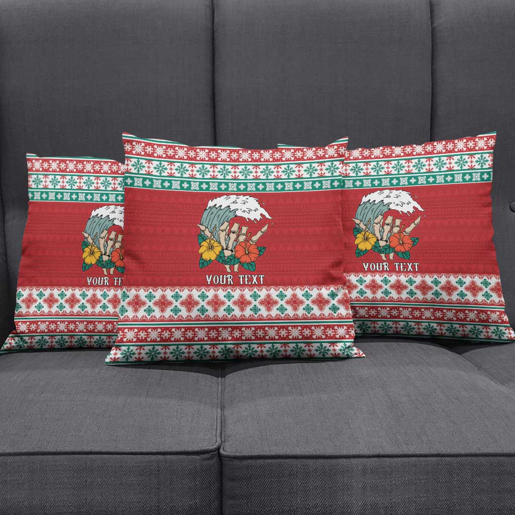 Shaka Sign Skull Mele Kalikimaka Personalized Pillow Cover Hawaiian Quilt Pattern LT9 - Polynesian Pride