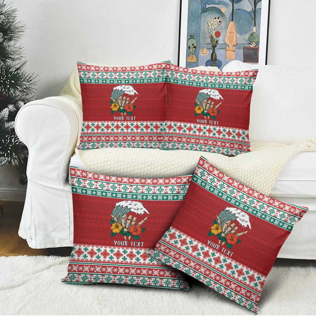 Shaka Sign Skull Mele Kalikimaka Personalized Pillow Cover Hawaiian Quilt Pattern LT9 - Polynesian Pride