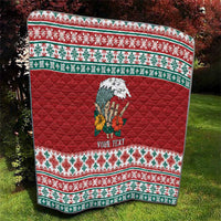 Shaka Sign Skull Mele Kalikimaka Personalized Quilt Hawaiian Quilt Pattern LT9 - Polynesian Pride