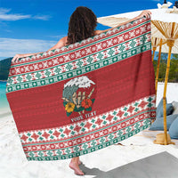 Shaka Sign Skull Mele Kalikimaka Personalized Sarong Hawaiian Quilt Pattern LT9 One Size 44 x 66 inches Red - Polynesian Pride