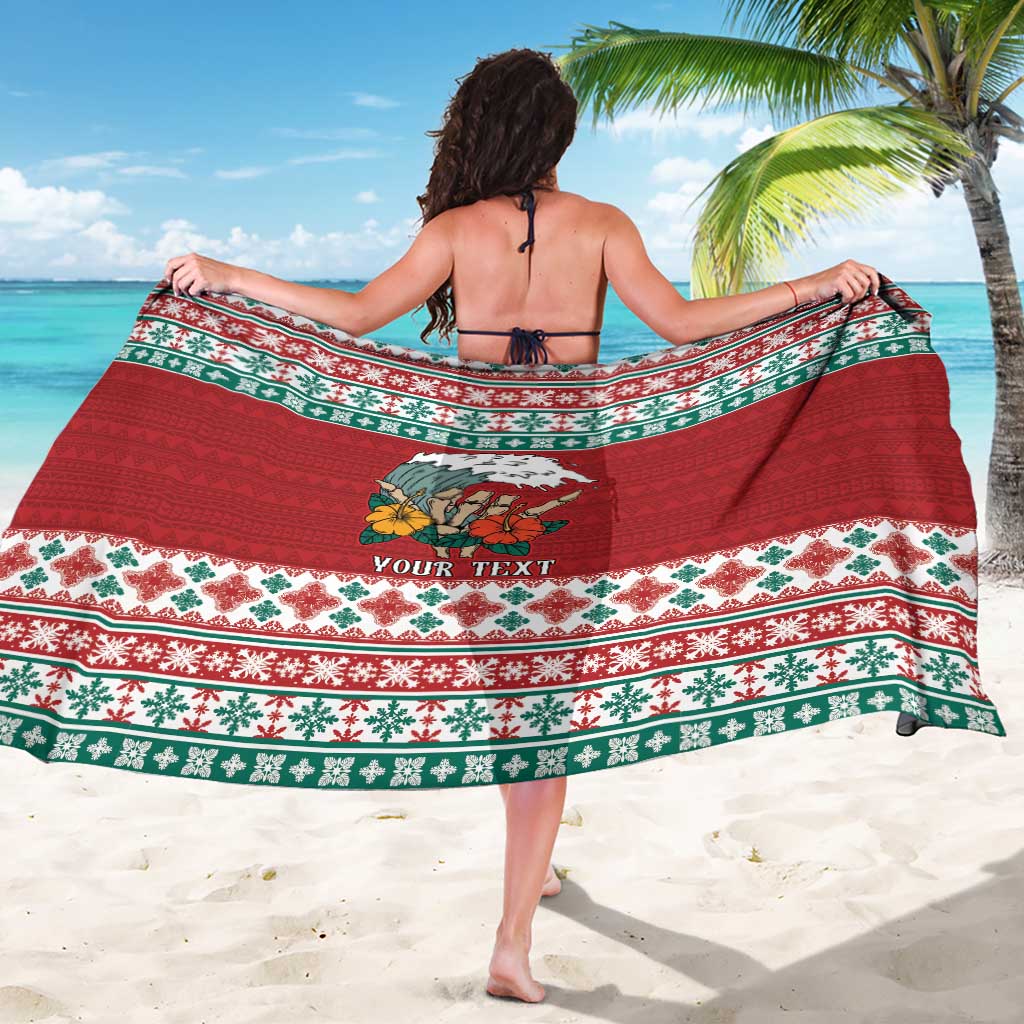 Shaka Sign Skull Mele Kalikimaka Personalized Sarong Hawaiian Quilt Pattern LT9 - Polynesian Pride