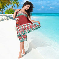 Shaka Sign Skull Mele Kalikimaka Personalized Sarong Hawaiian Quilt Pattern LT9 - Polynesian Pride