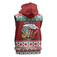 Shaka Sign Skull Mele Kalikimaka Personalized Sleeveless Hoodie Hawaiian Quilt Pattern LT9 - Polynesian Pride