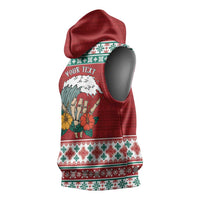 Shaka Sign Skull Mele Kalikimaka Personalized Sleeveless Hoodie Hawaiian Quilt Pattern LT9 - Polynesian Pride