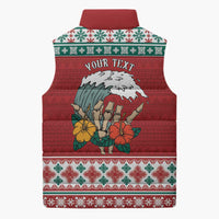 Shaka Sign Skull Mele Kalikimaka Personalized Sleeveless Puffer Jacket Hawaiian Quilt Pattern LT9 - Polynesian Pride