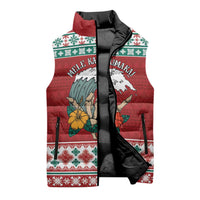 Shaka Sign Skull Mele Kalikimaka Personalized Sleeveless Puffer Jacket Hawaiian Quilt Pattern LT9 - Polynesian Pride