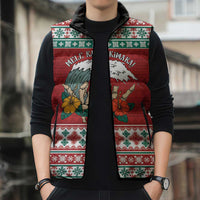 Shaka Sign Skull Mele Kalikimaka Personalized Sleeveless Puffer Jacket Hawaiian Quilt Pattern LT9 - Polynesian Pride