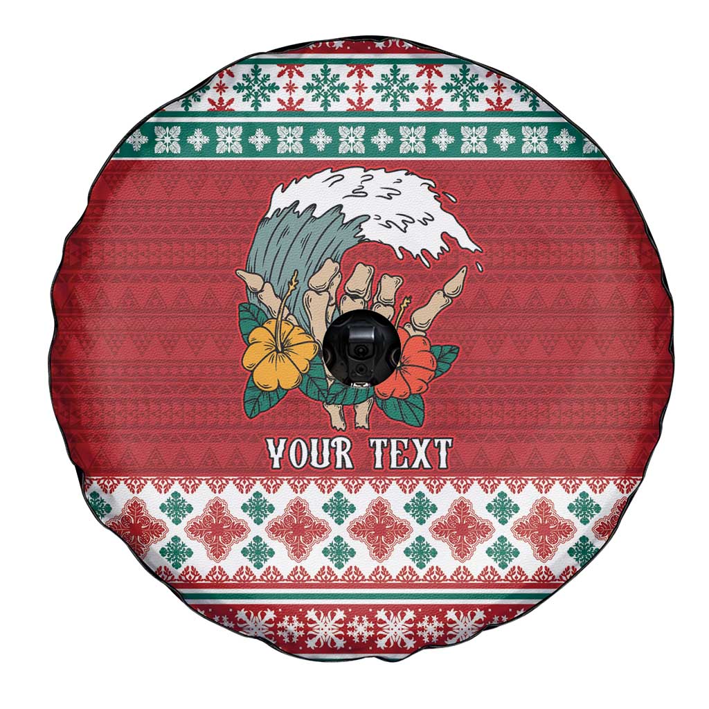 Shaka Sign Skull Mele Kalikimaka Personalized Spare Tire Cover Hawaiian Quilt Pattern LT9 - Polynesian Pride