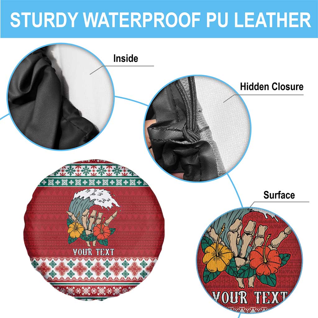 Shaka Sign Skull Mele Kalikimaka Personalized Spare Tire Cover Hawaiian Quilt Pattern LT9 - Polynesian Pride