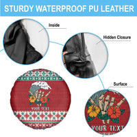 Shaka Sign Skull Mele Kalikimaka Personalized Spare Tire Cover Hawaiian Quilt Pattern LT9 - Polynesian Pride