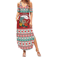 Shaka Sign Skull Mele Kalikimaka Personalized Summer Maxi Dress Hawaiian Quilt Pattern LT9 Women Red - Polynesian Pride