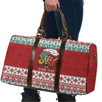 Shaka Sign Skull Mele Kalikimaka Personalized Travel Bag Hawaiian Quilt Pattern LT9 - Polynesian Pride