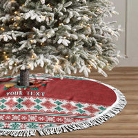 Shaka Sign Skull Mele Kalikimaka Personalized Tree Skirt Hawaiian Quilt Pattern LT9 - Polynesian Pride