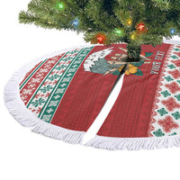 Shaka Sign Skull Mele Kalikimaka Personalized Tree Skirt Hawaiian Quilt Pattern LT9 - Polynesian Pride