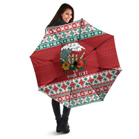 Shaka Sign Skull Mele Kalikimaka Personalized Umbrella Hawaiian Quilt Pattern LT9 - Polynesian Pride
