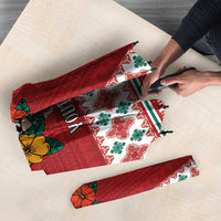 Shaka Sign Skull Mele Kalikimaka Personalized Umbrella Hawaiian Quilt Pattern LT9 - Polynesian Pride