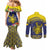 Niue Coconut Crab Couples Matching Mermaid Dress and Long Sleeve Button Shirt Rock of Polynesia