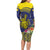 Niue Coconut Crab Family Matching Long Sleeve Bodycon Dress and Hawaiian Shirt Rock of Polynesia