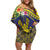 Niue Coconut Crab Family Matching Off Shoulder Short Dress and Hawaiian Shirt Rock of Polynesia