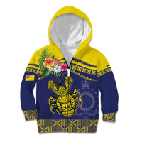 Niue Coconut Crab Kid Hoodie Rock of Polynesia LT9 Zip Hoodie Gold - Polynesian Pride