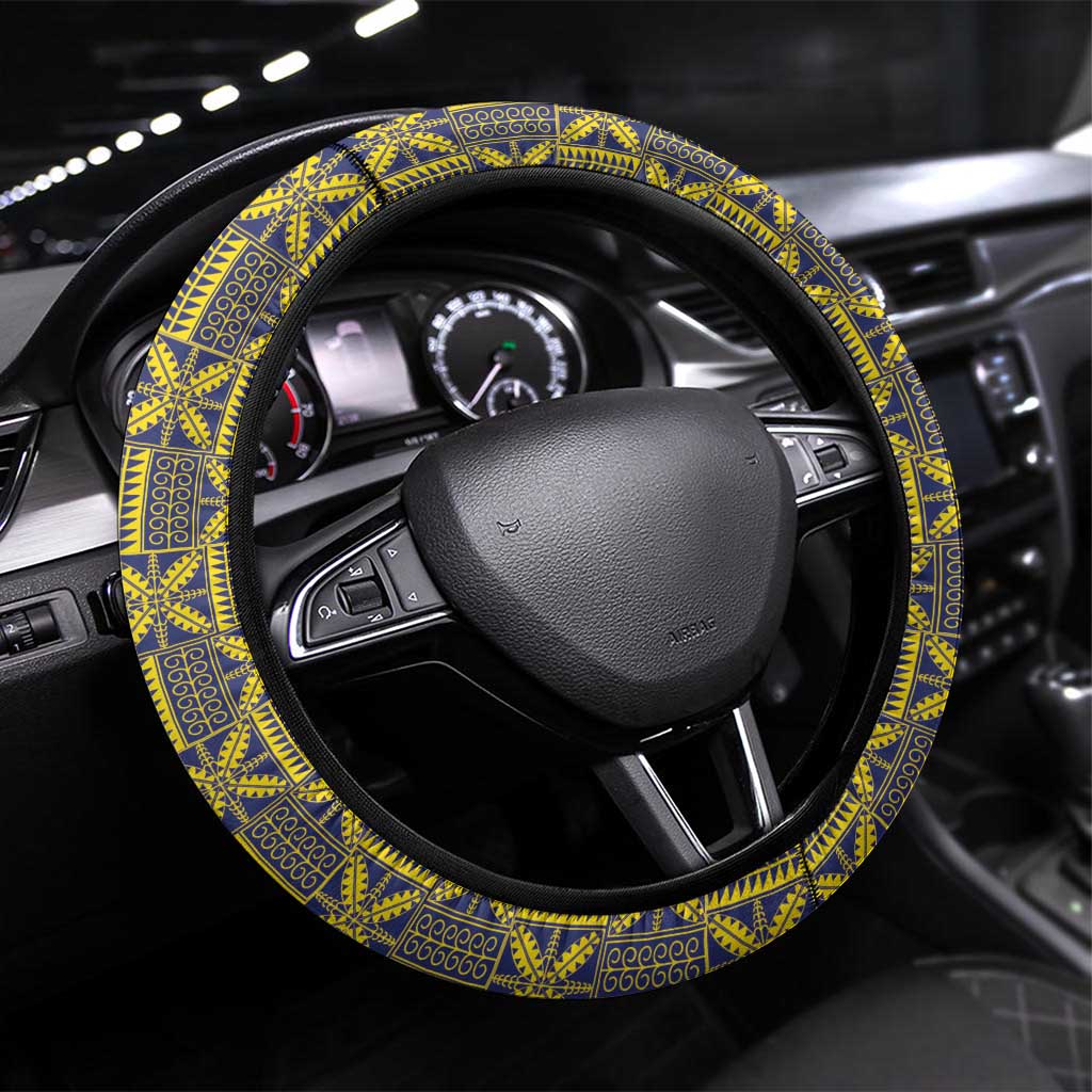 Niue Coconut Crab Steering Wheel Cover Rock of Polynesia LT9 Universal Fit Gold - Polynesian Pride