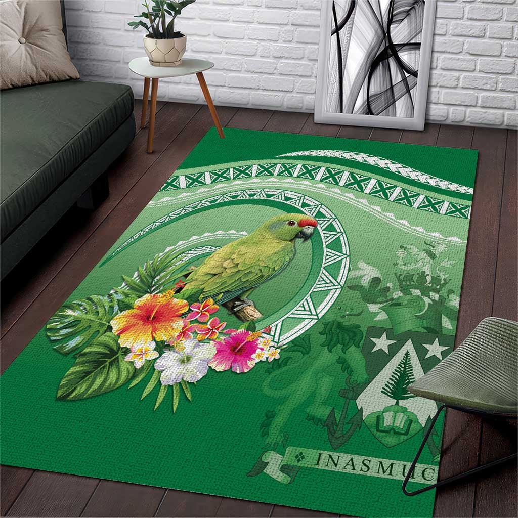 Norfolk Parakeet Tropical Area Rug Norfolk Island Tribal Pattern