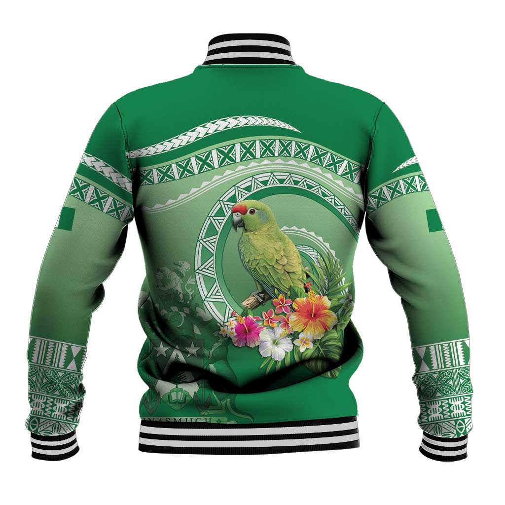 Norfolk Parakeet Tropical Baseball Jacket Norfolk Island Tribal Pattern LT9 - Polynesian Pride