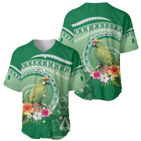 Norfolk Parakeet Tropical Baseball Jersey Norfolk Island Tribal Pattern LT9 - Polynesian Pride