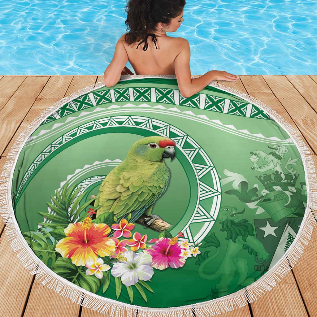 Norfolk Parakeet Tropical Beach Blanket Norfolk Island Tribal Pattern LT9 - Polynesian Pride