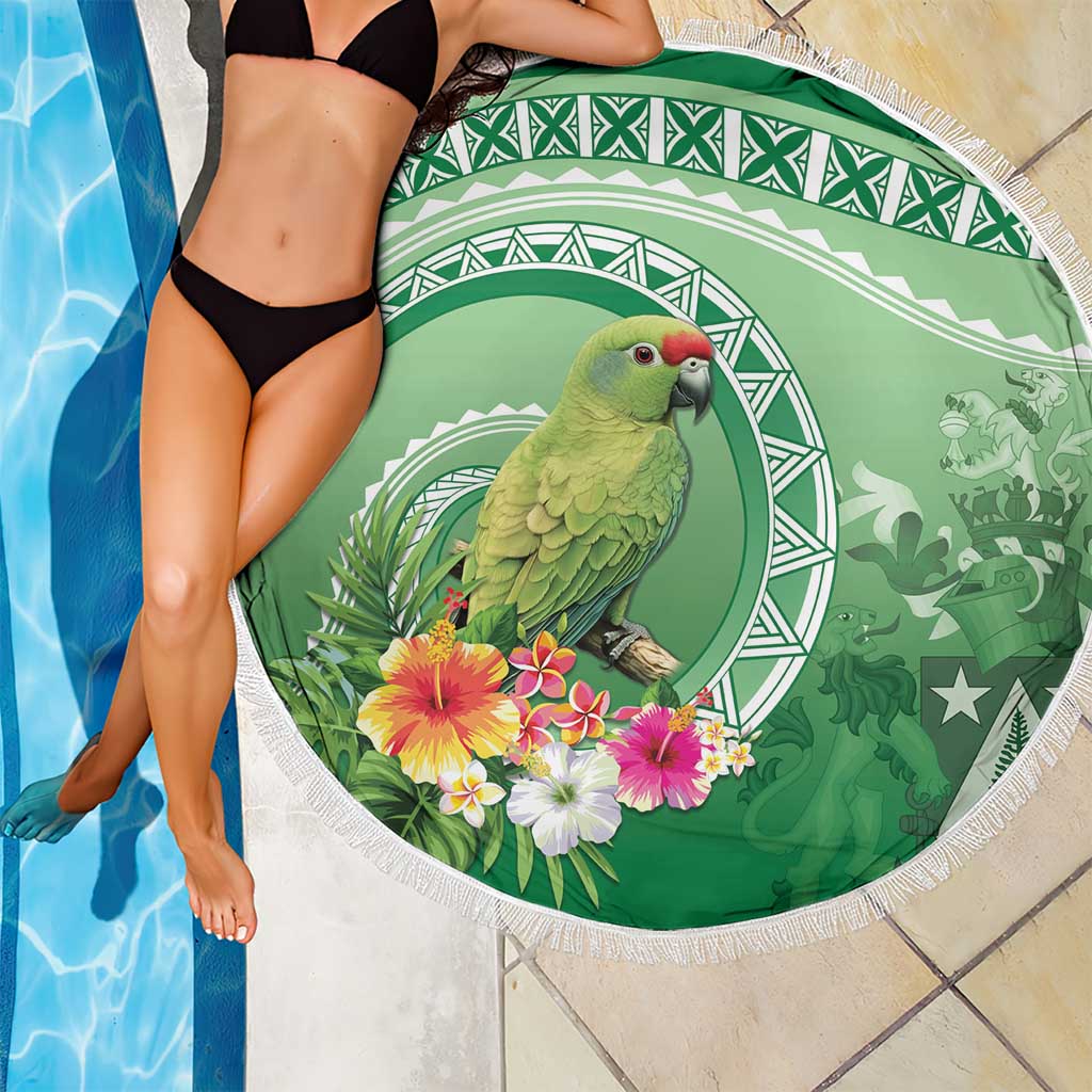 Norfolk Parakeet Tropical Beach Blanket Norfolk Island Tribal Pattern LT9 - Polynesian Pride