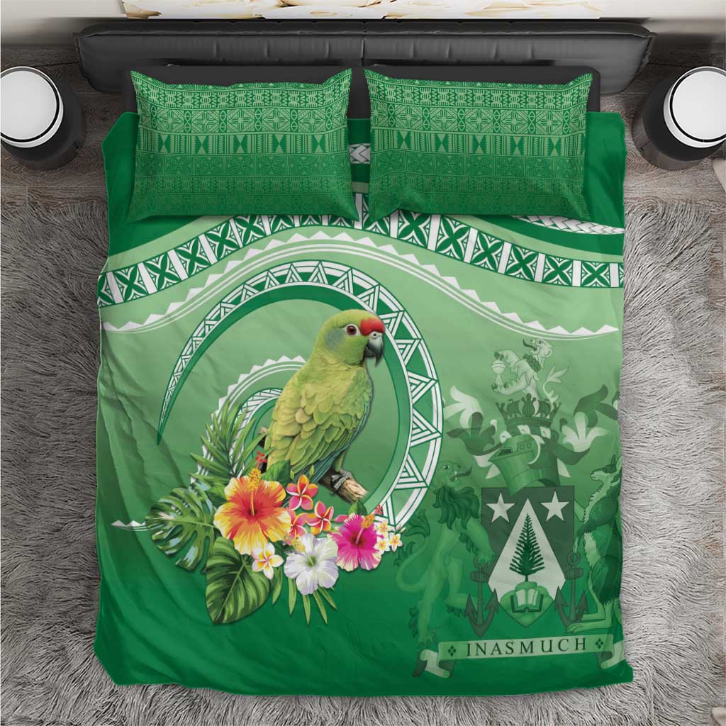 Norfolk Parakeet Tropical Bedding Set Norfolk Island Tribal Pattern LT9 Green - Polynesian Pride