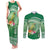 Norfolk Parakeet Tropical Couples Matching Tank Maxi Dress and Long Sleeve Button Shirt Norfolk Island Tribal Pattern