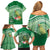 Norfolk Parakeet Tropical Family Matching Off Shoulder Short Dress and Hawaiian Shirt Norfolk Island Tribal Pattern