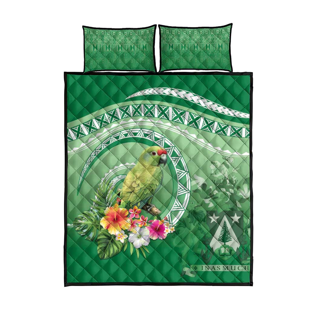 Norfolk Parakeet Tropical Quilt Bed Set Norfolk Island Tribal Pattern LT9 - Polynesian Pride