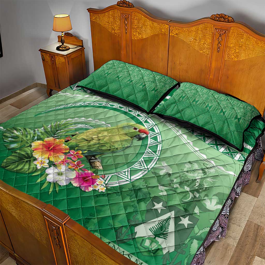 Norfolk Parakeet Tropical Quilt Bed Set Norfolk Island Tribal Pattern LT9 - Polynesian Pride