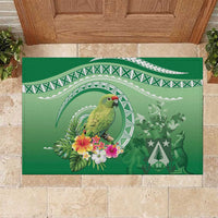 Norfolk Parakeet Tropical Rubber Doormat Norfolk Island Tribal Pattern LT9 Green - Polynesian Pride
