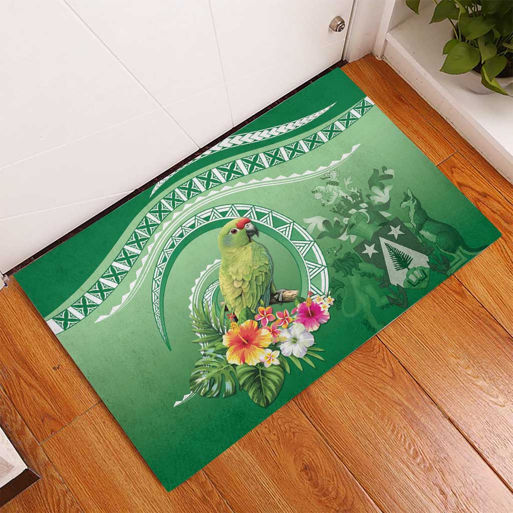 Norfolk Parakeet Tropical Rubber Doormat Norfolk Island Tribal Pattern LT9 - Polynesian Pride