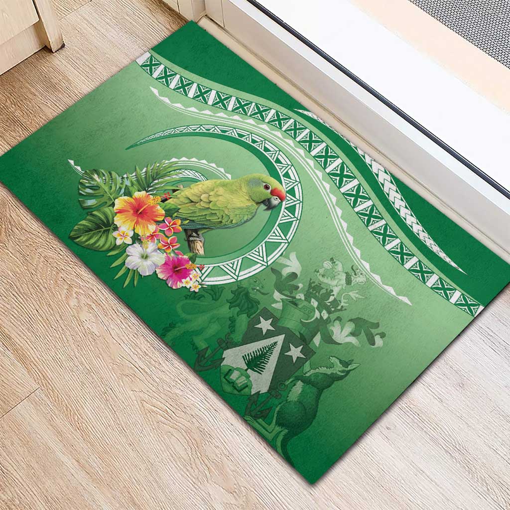 Norfolk Parakeet Tropical Rubber Doormat Norfolk Island Tribal Pattern LT9 - Polynesian Pride