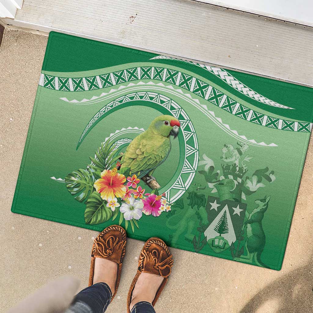 Norfolk Parakeet Tropical Rubber Doormat Norfolk Island Tribal Pattern LT9 - Polynesian Pride