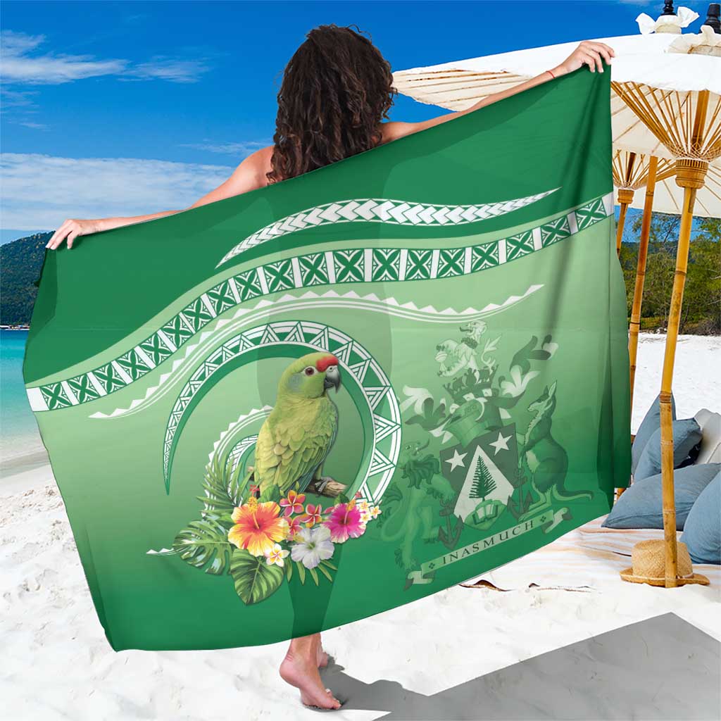 Norfolk Parakeet Tropical Sarong Norfolk Island Tribal Pattern LT9 One Size 44 x 66 inches Green - Polynesian Pride