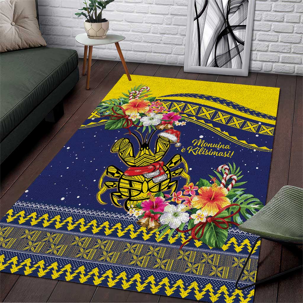 Monuina e Kilisimasi Niue Christmas Area Rug Niuean Tribal Pattern LT9 Gold - Polynesian Pride