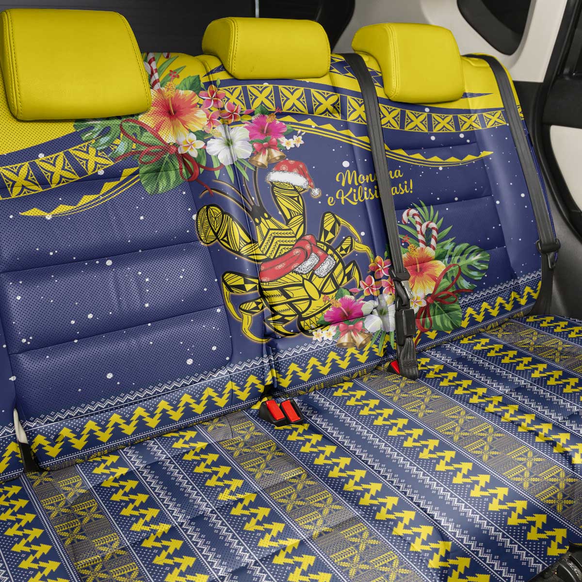 Monuina e Kilisimasi Niue Christmas Back Car Seat Cover Niuean Tribal Pattern LT9 - Polynesian Pride