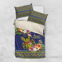 Monuina e Kilisimasi Niue Christmas Bedding Set Niuean Tribal Pattern LT9 US Twin 172cm x 218cm Gold - Polynesian Pride